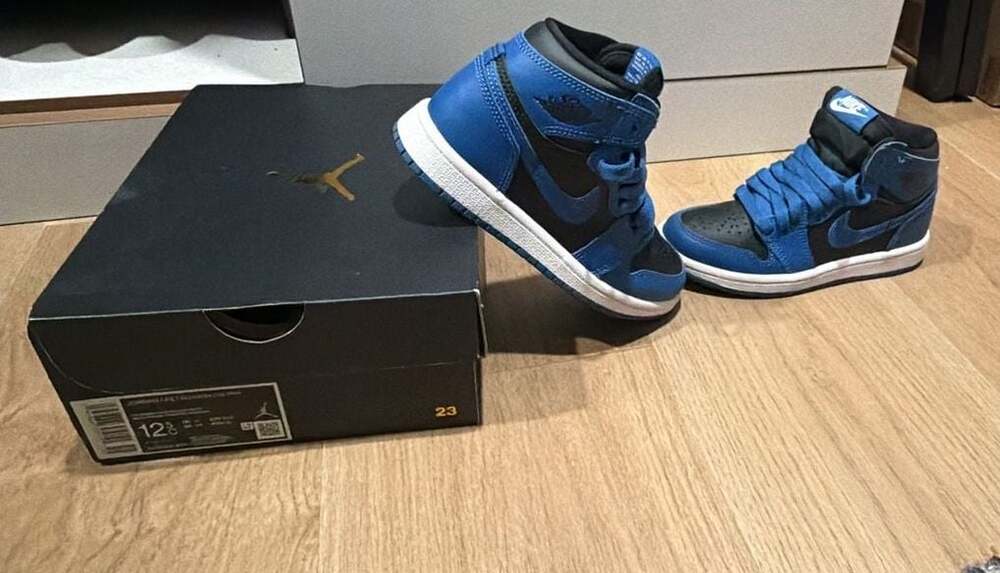 Air Jordan 1 Retro High OG (PS) 'Dark Marina Blue' Sneakers (Size 12.5C)